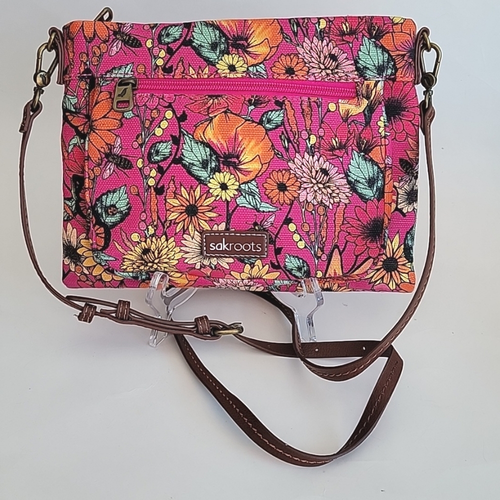 Sakroots Raspberry In Bloom Crossbody/Shoulder Bag - image 1